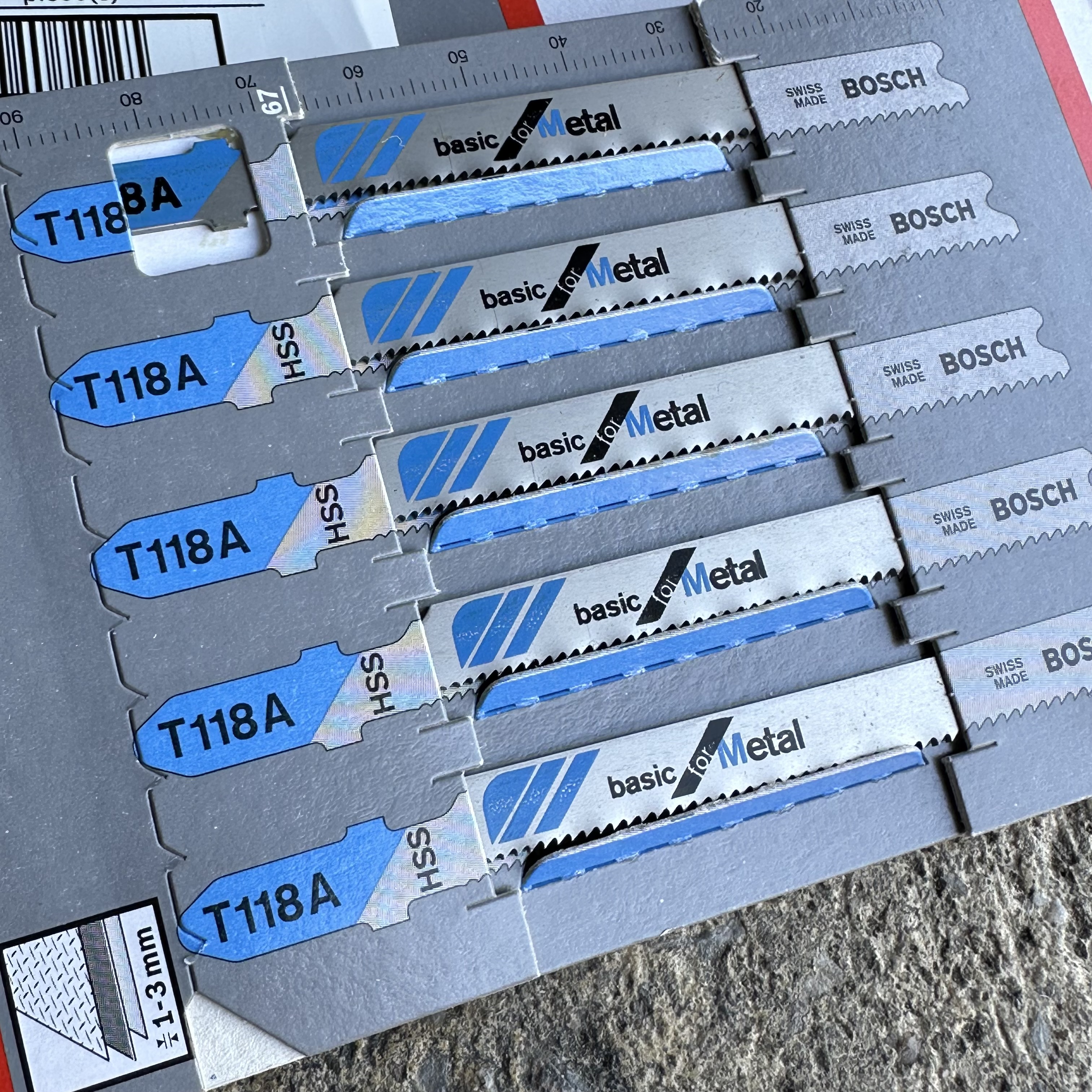 ใบจิ๊กซอว์ BOSCH T118A เหล็กบาง 1-3 MM (แพ็คละ 5ใบ)