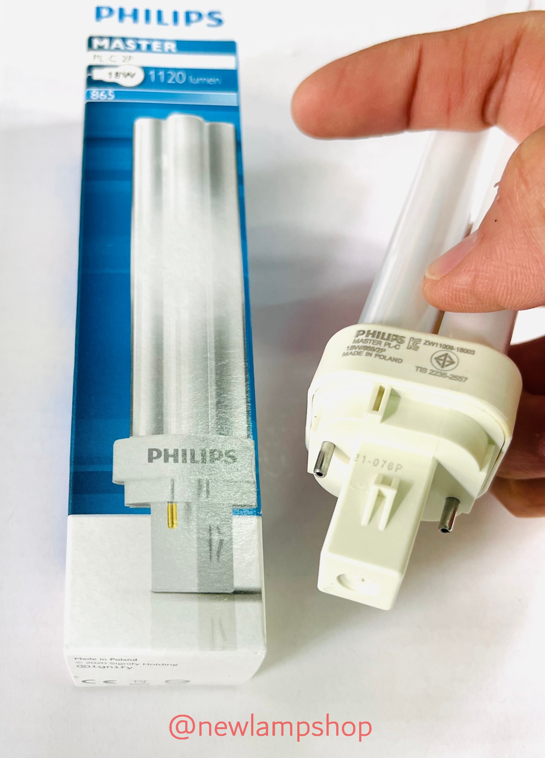 หลอดตะเกียบเสียบ PLC2 Philips 18w 1200 lumes