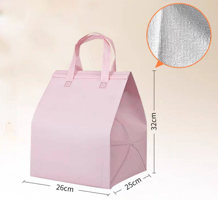 ถุงหิ้วเก็บความอุณหภูมิ ถุงเค้ก ถุงฐานกว้าสง ถุงฟอยล์เก็บความเย็น ถุงเก็บอุณหภูมิ ถุงไอติม ถุงกาแฟ ถุงเค้ก พิมพ์ Logo ได้