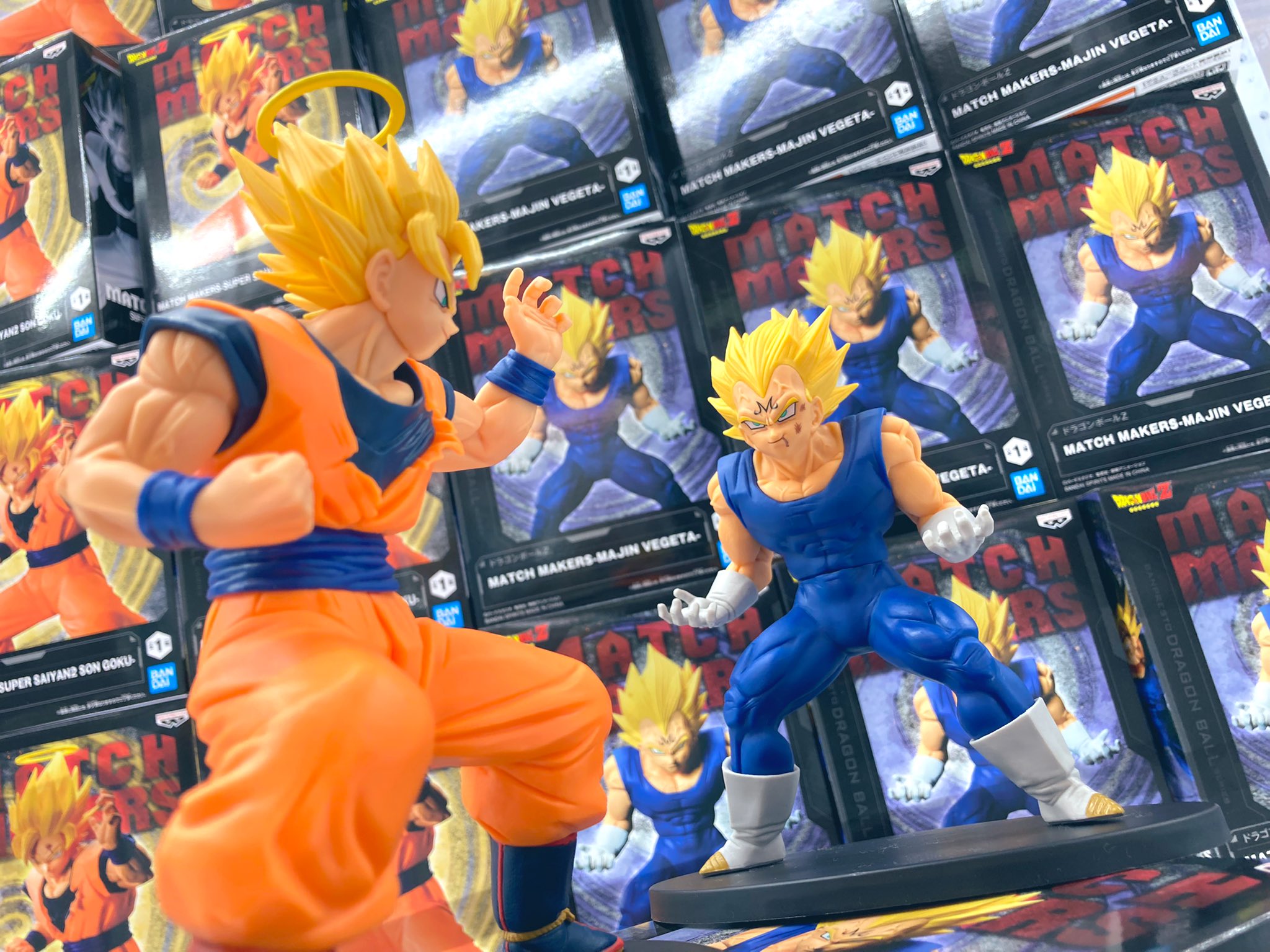 Goku & Vegeta ของแท้ JP แมวทอง - Match Makers Banpresto [โมเดลดราก้อนบอล] (2 ตัว)
