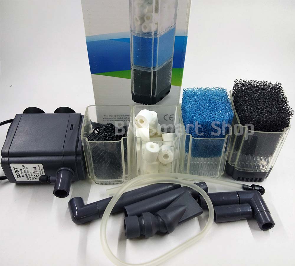 ปั้มน้ำพร้อมกรองภายในตู้ปลา SOBO FH-1904 วัสดุกรอง 4 ชั้น ปรับเปลี่ยนได้ตามชอบ