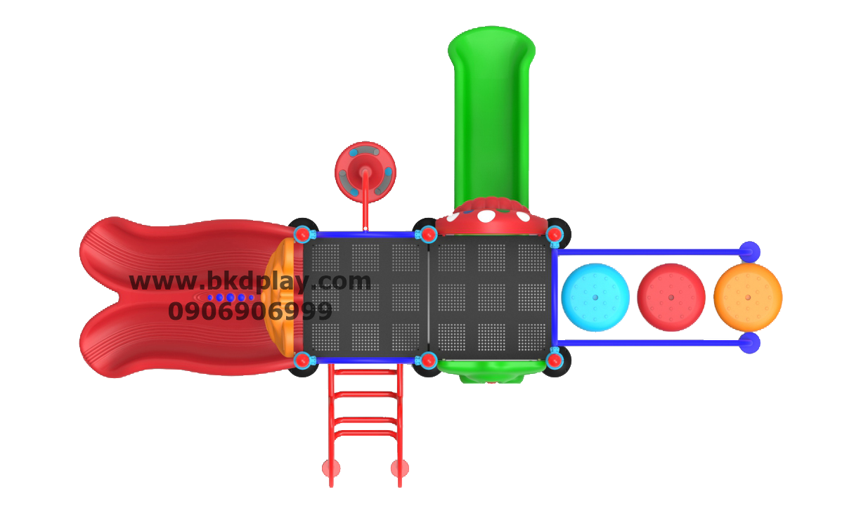ชุดหอสไลด์ปีนป่ายอนุบาล-14 เครื่องเล่นสนาม กลางแจ้ง เหล็ก, สไลเดอร์ ของเล่น สั่งทำ 10-20 วัน ขนาด 300 x 450 x 200 ซม.