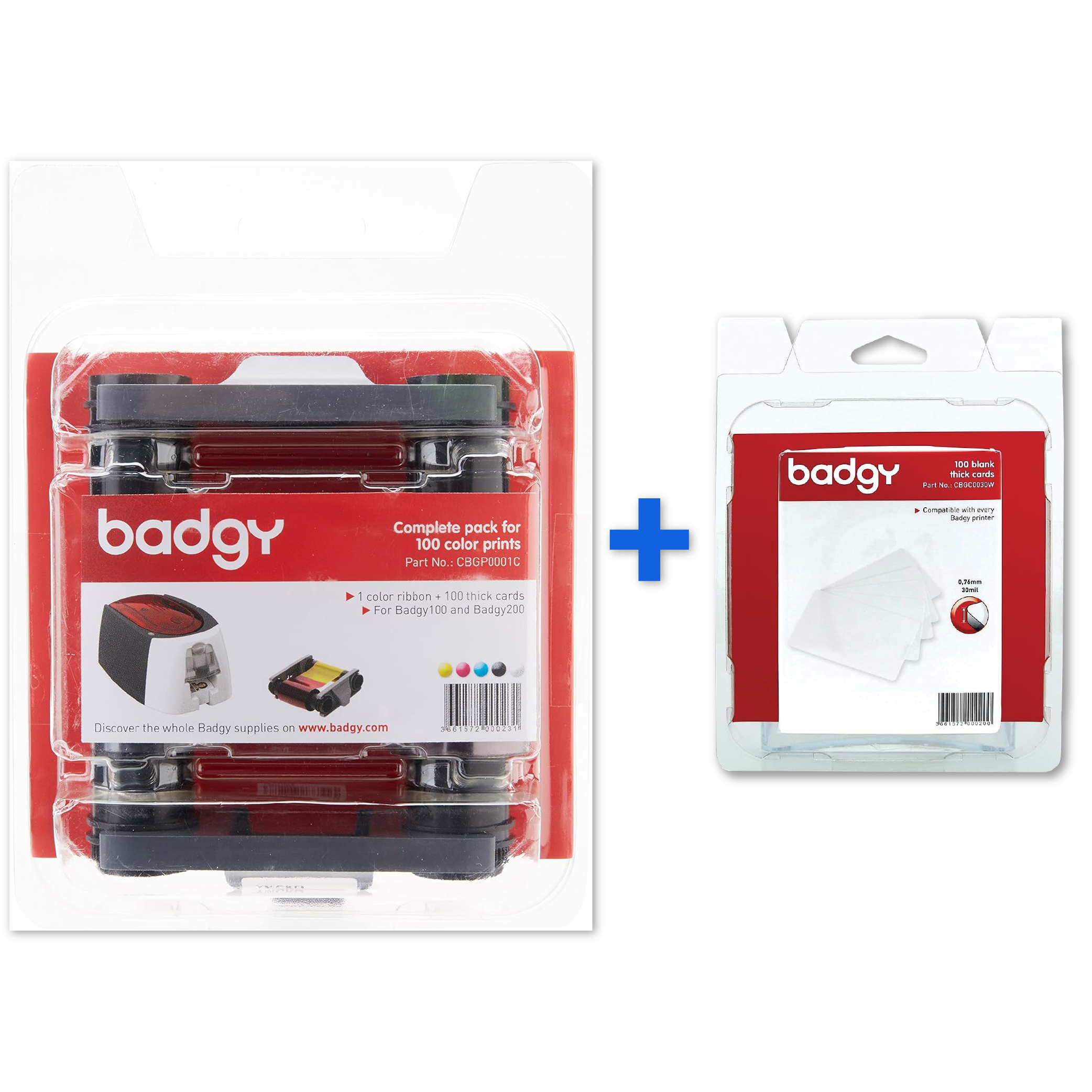 หมึกพิมพ์ และ บัตร PVC 0.76 เครื่องพิมพ์บัตร Evolis รุ่น Badgy 100 และ Badgy 200