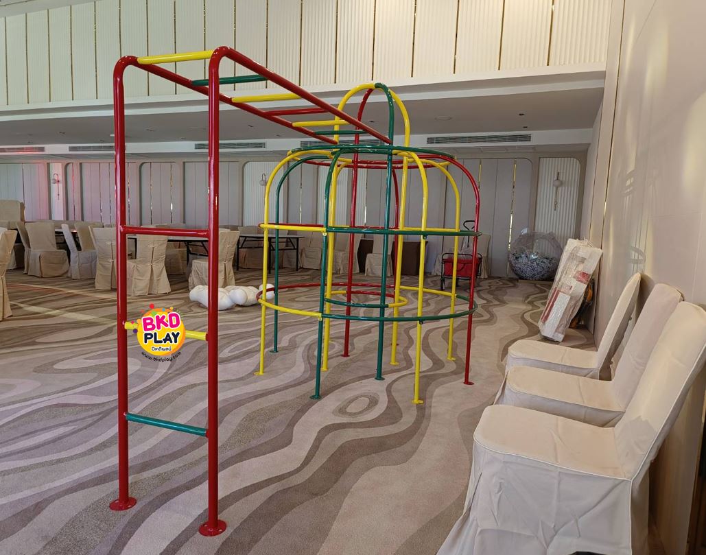 โดมกลมมีบาร์ไต่, เครื่องเล่นสนามกลางแจ้ง , เครื่องเล่นสนามแบบเหล็ก,ชิงช้า,สไลเดอร์,โยกเยกเหล็ก, ม้าหมุน, OutdoorPlayground, ราคาโรงงาน ขนาด 130x250x130 ซม