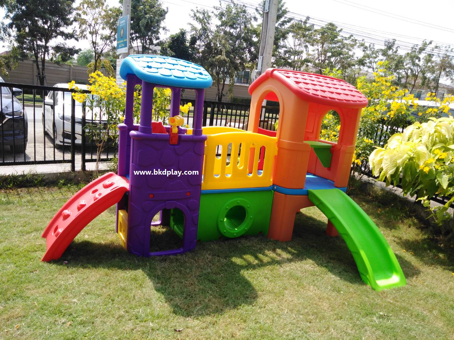 บ้านน้อยสองชั้นหลากสี ,บ้าน2ชั้น บ้านสไลเดอร์ ของเล่นเด็ก,พร้อมส่ง ราคาโรงงาน