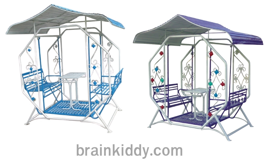 ม้านั่งมีหลังคาเหลี่ยม4ที่นั่ง,ราคาต่อ1แบบ ที่นั่งในสวนสาธารณะ เทศบาล หมู่บ้าน เครื่องเล่นสนามกลางแจ้ง , เครื่องเล่นสนามแบบเหล็ก, OutdoorPlayground, ราคาโรงงาน มีหลังคาเหลี่ยม (เล็ก) ขนาด 80x100x180 ซม.