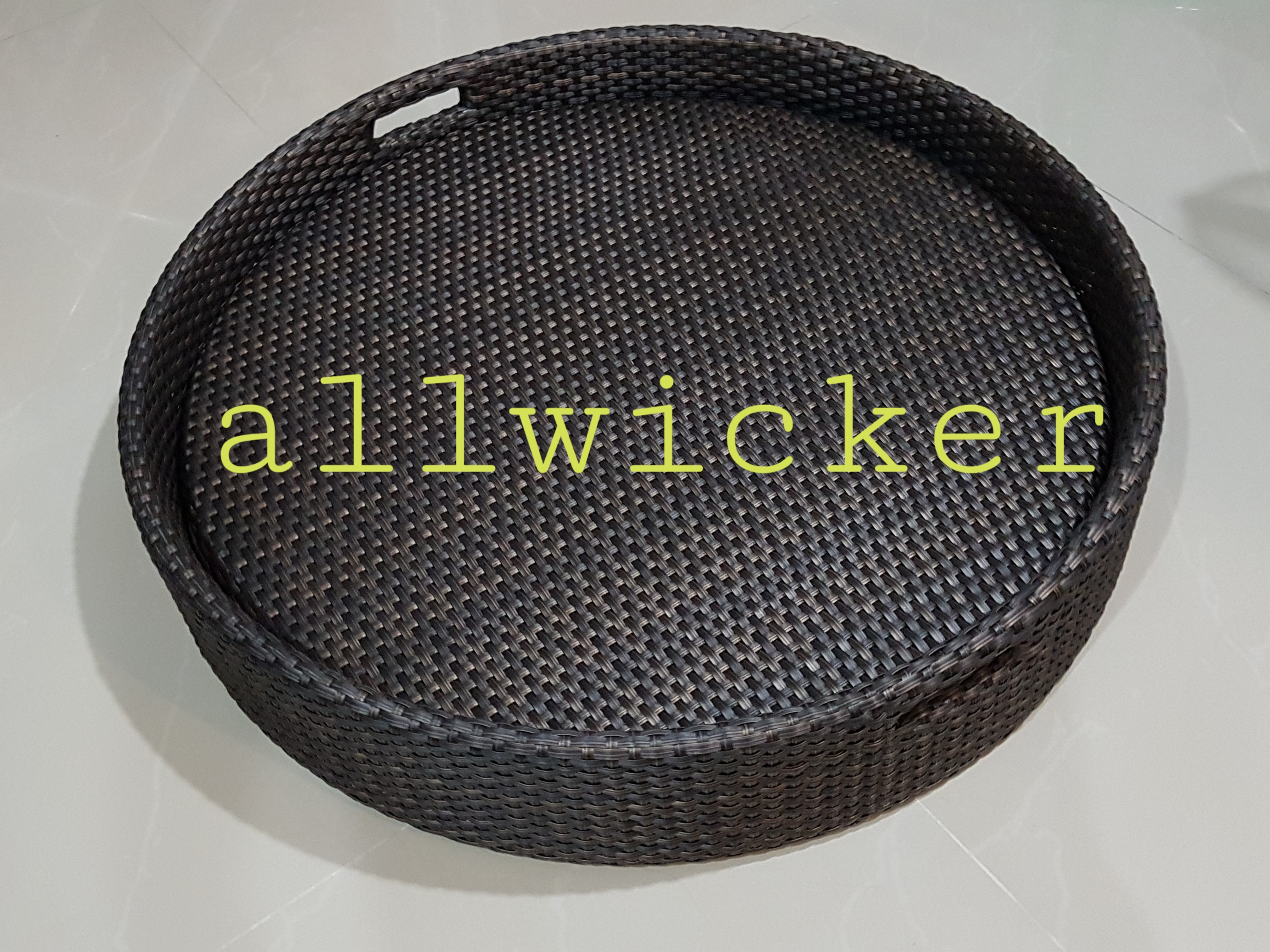 ถาดลอยน้ำหวายเทียม ทรงกลม 80ซม. สูง14ซม.หวายเทียม สำหรับใส่สำรับอาหาร หรือเครื่องดื่มเสริฟริมสระ หรือลอยในสระน้ำได้