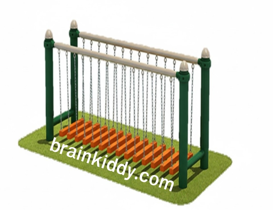 สะพานโซ่ทรงตัว เครื่องเล่นสนาม กลางแจ้ง เหล็ก ,บาร์โหน ตั้งพื้น ,ปีนป่าย, ของเล่น สั่งทำ 10-20 วัน ขนาด100x200x120 ซม.