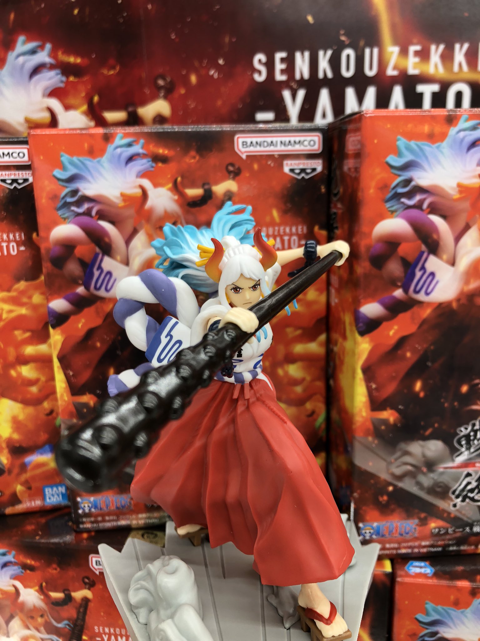 Yamato VS Ace ของแท้ JP แมวทอง - Senkouzekkei Banpresto [โมเดลวันพีช] (2 ตัว)