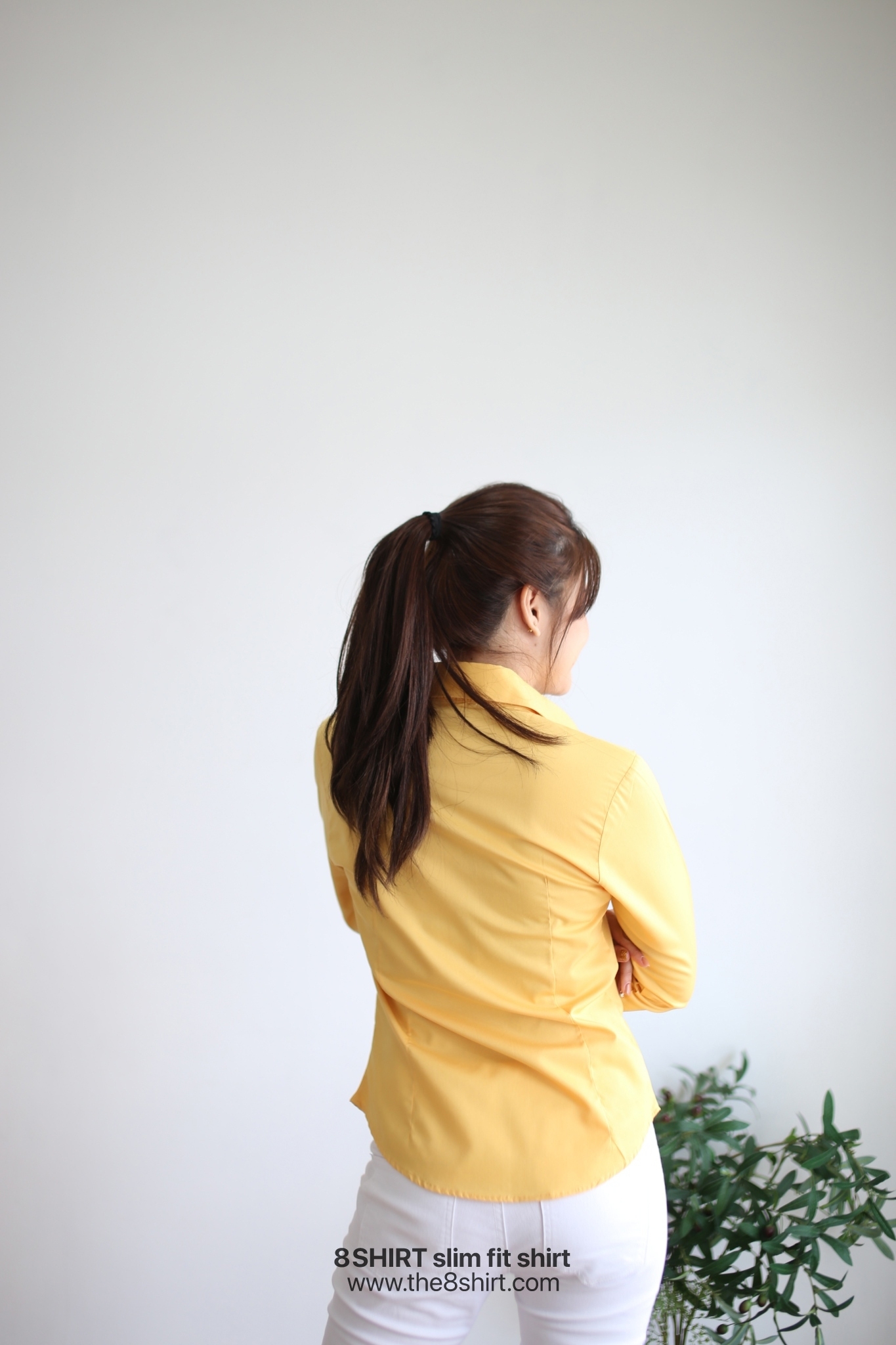 เสื้อเชิ้ตผู้หญิง สีเหลือง (Yellow) สลิมฟิต เข้ารูป แขนยาว เสื้อเชิ้ตทำงาน เสื้อยูนิฟอร์ม แบรนด์ 8SHIRT slim fit shirt พร้อมส่ง