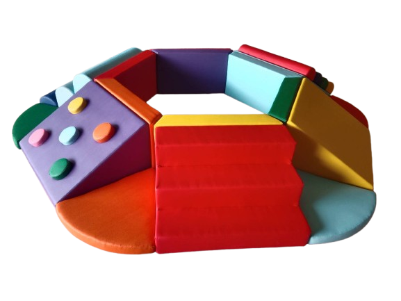 ชุดปีนป่ายหกเหลี่ยมรวมบ่อบอล ภูเขานุ่มนิ่ม, บ่อบอลนุ่ม เบาะนุ่ม ของเล่นเสริมพัฒนาการ ขนาด : 210x210x40 ซม.