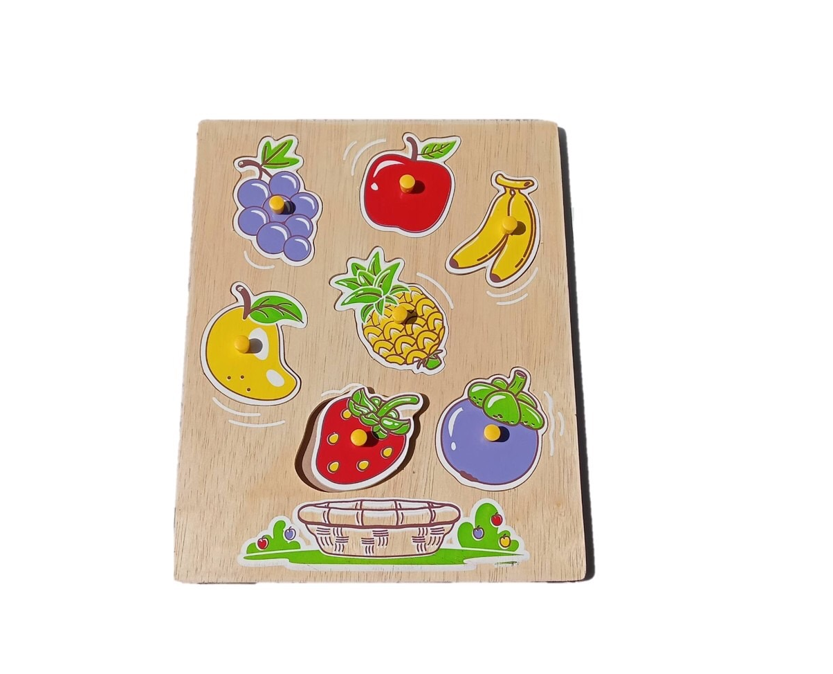ภาพตัดต่อผลไม้ (6 ชิ้น) , ของเล่นไม้, ของเล่นเสริมพัฒนาการ, ของเล่นเด็กอนุบาล