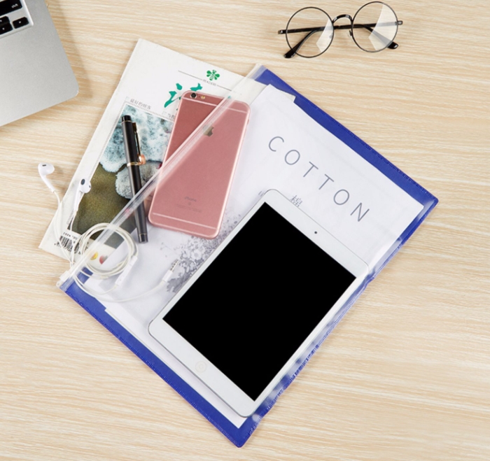 ถุงซิปรูดหน้าใส+หลังสปันบอนด์สี ซองเอกสาร พิมพ์โลโก้ได้