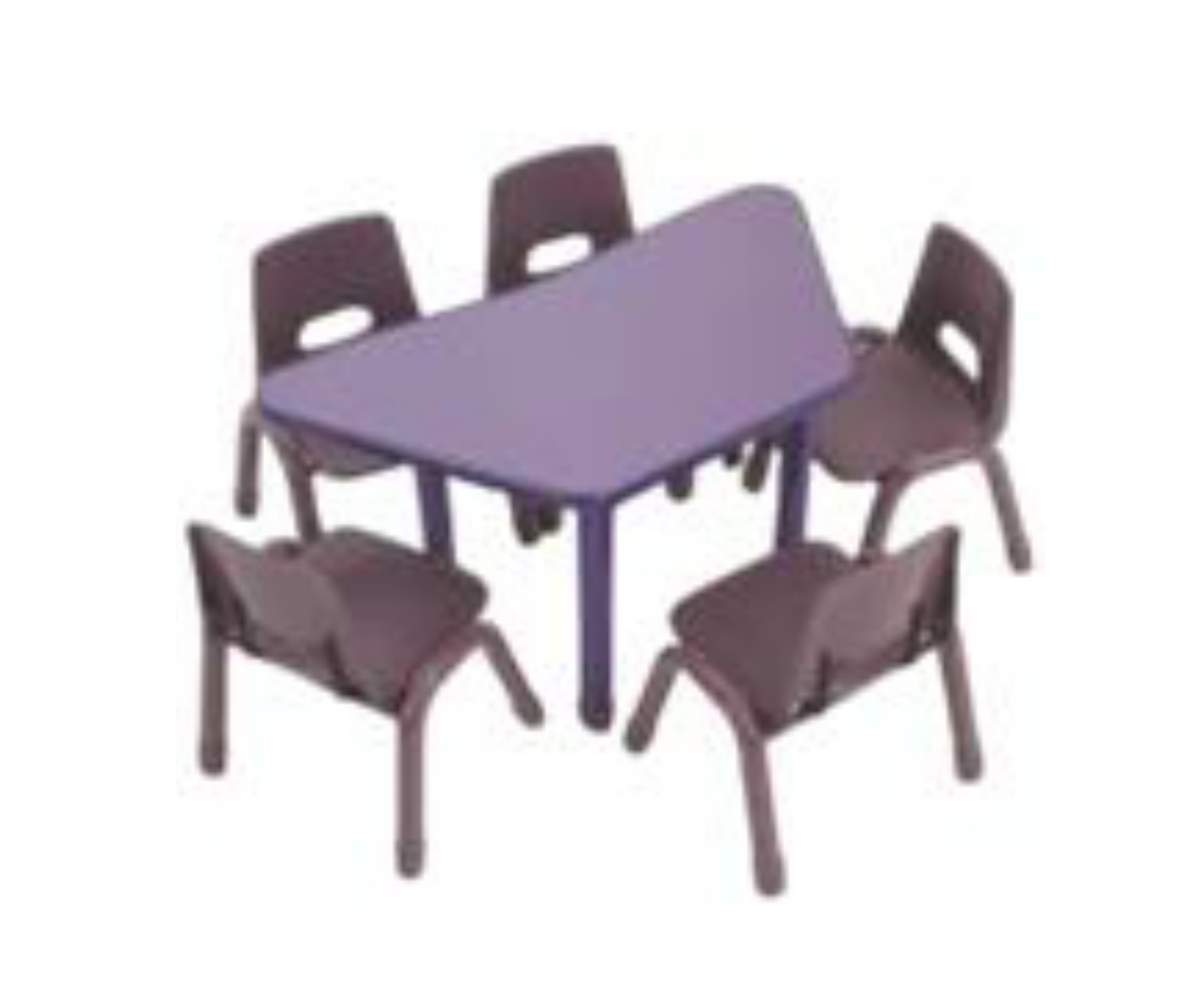 ชุดโต๊ะสี่เหลี่ยมคางหมู พร้อมเก้าอี้ 5 ที่นั่ง โต๊ะเก้าอี้นักเรียน,โต๊ะเด็ก,เก้าอี้เด็ก,อนุบาล-ประถม,โต๊ะกิจกรรม,โต๊ะพลาสติกขาเหล็ก,โต๊ะเขียนหนังสือเด็ก สั่งนำเข้า ขนาดโต๊ะ 60x120x48-56 ซม.