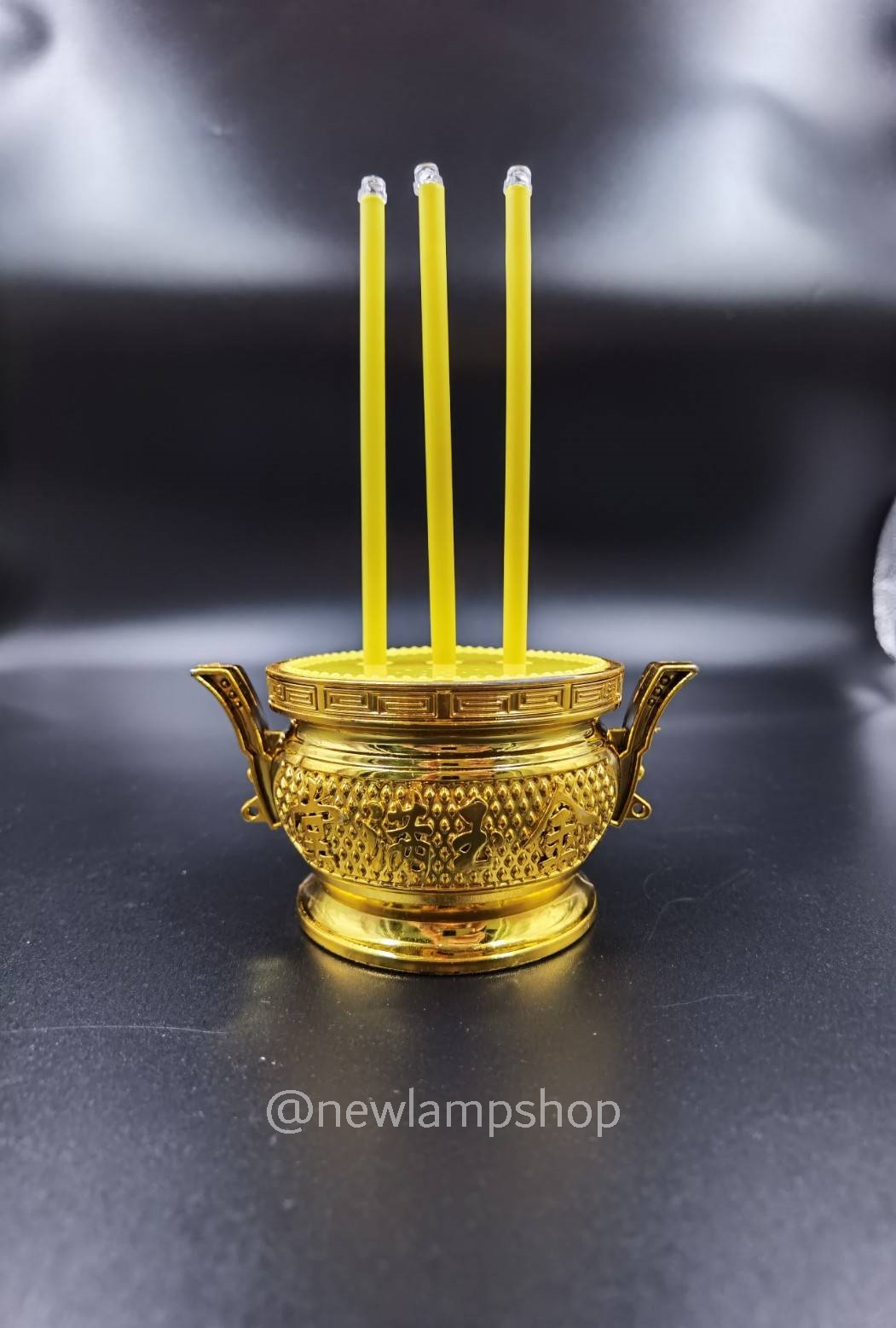 ชุดกระถางธูป ใส่ถ่าน ขนาดเล็ก ใส่ถ่าน AAA 2 ก้อน (สีแดง/เหลือง)