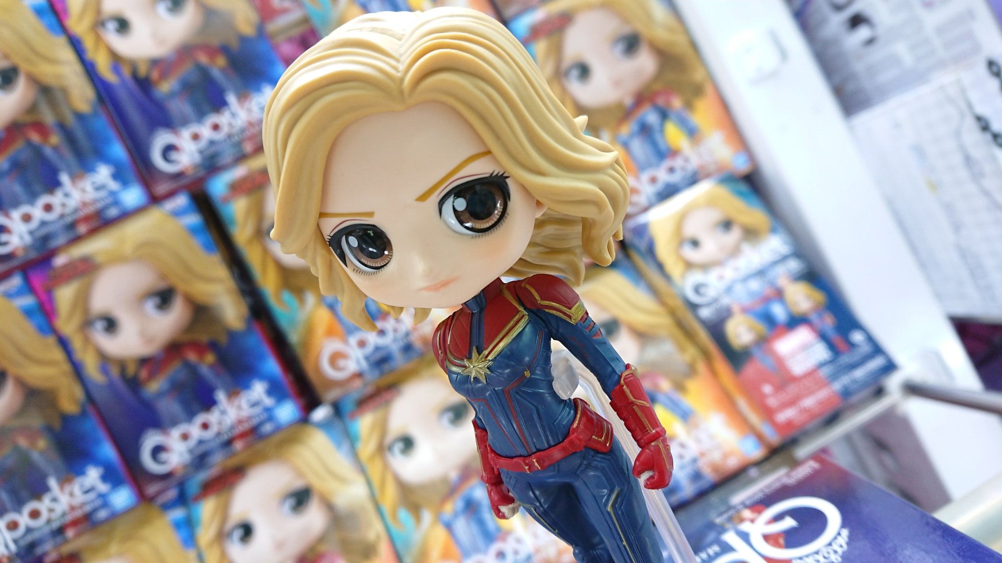 Captain Marvel - Pastel Color ของแท้ JP - Q Posket Banpresto [โมเดล Marvel]