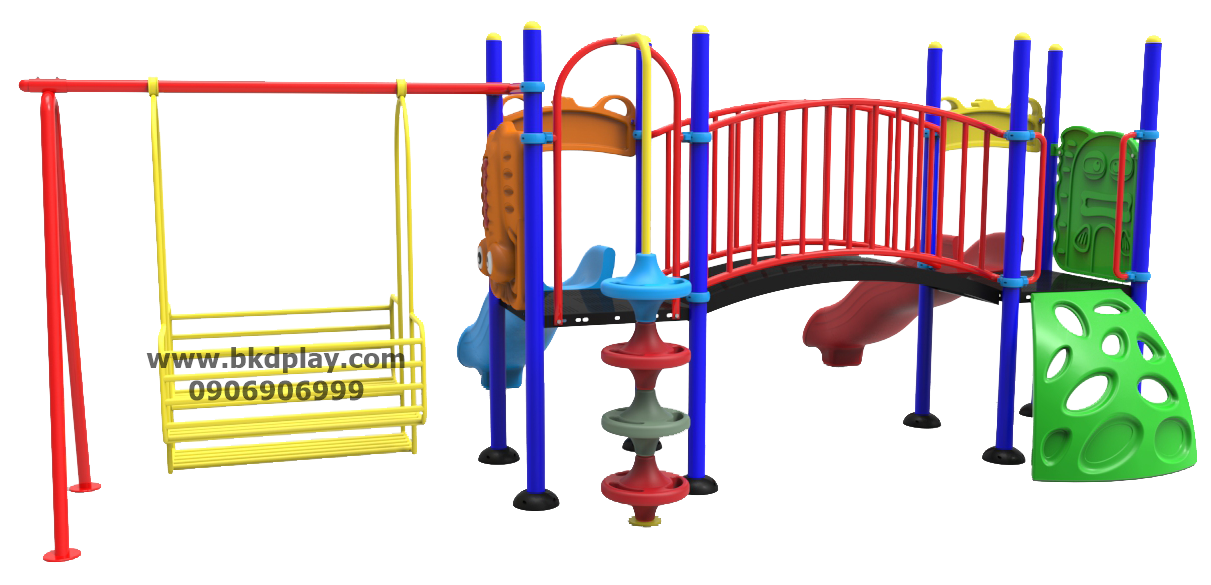 ชุดหอปีนป่าย+ สไลด์ 80 +ชิงช้ากระเช้า เครื่องเล่นสนาม กลางแจ้ง เหล็ก, สไลเดอร์,ของเล่นสั่งทำ 10-20 วัน ขนาด 340x570x 200 ซม.