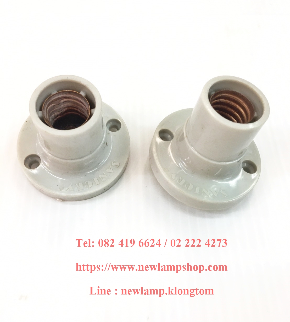 ขั้วแป้นเกลียว E14 แบคกาไลท์ทนความร้อน ยี่ห้อ Santory (สีดำ)