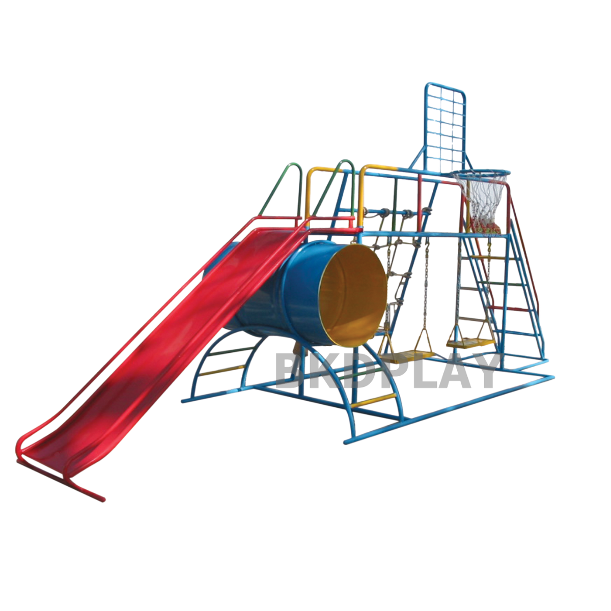 ชุดรวมเชือกถักเล็ก, เครื่องเล่นสนามกลางแจ้ง , เครื่องเล่นสนามแบบเหล็ก,ชิงช้า,สไลเดอร์ OutdoorPlayground, ขนาด 130x350x180 ซม.