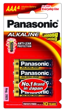 ถ่าน ALKALINE [PANASONIC] AAA LR03T/4B (4ก้อน/แพ็ค)