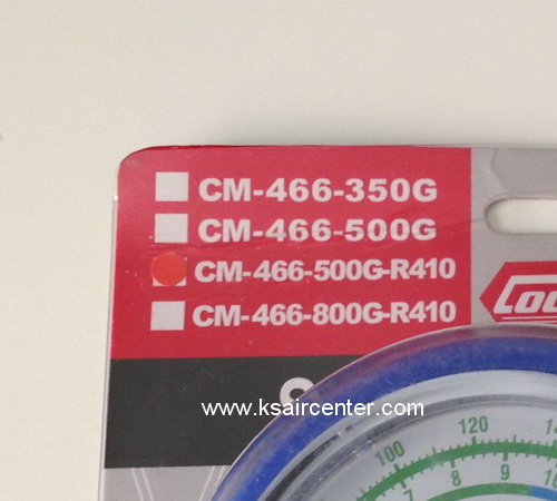 วาล์วน้ำยาเดี่ยว พร้อมหัวเกจ COOLMAX (น้ำเงิน)