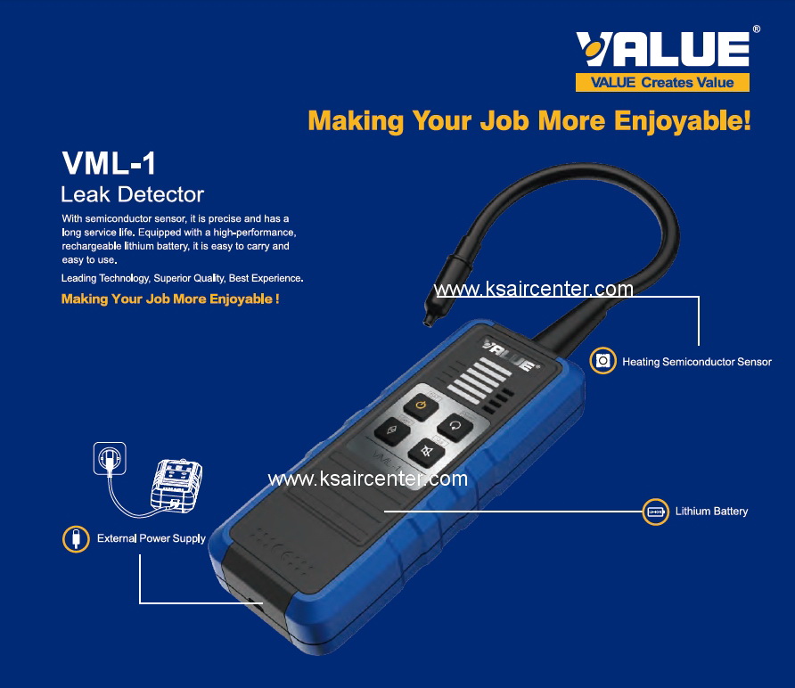 เครื่องตรวจสอบน้ำยาแอร์รั่ว VALUE
