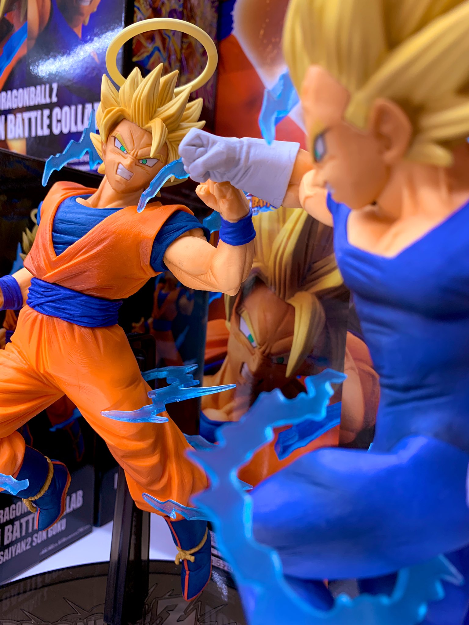 Goku VS Vegeta ของแท้ JP แมวทอง - Dokkan Battle Collab Banpresto [โมเดลดราก้อนบอล] (2 ตัว)