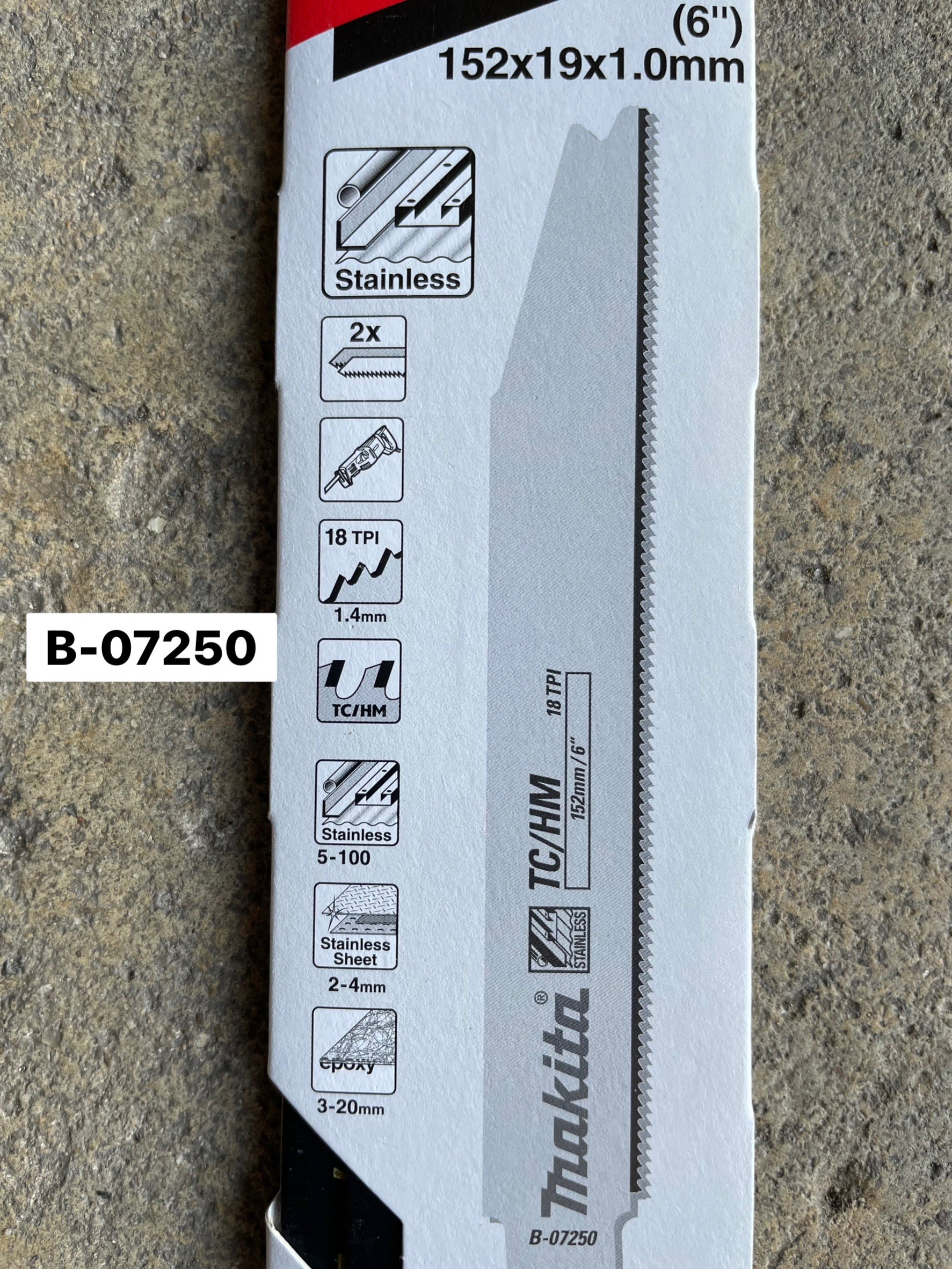 ใบเลื่อย MAKITA ตัดสเตนเลส (2ใบ/PAC) B07250