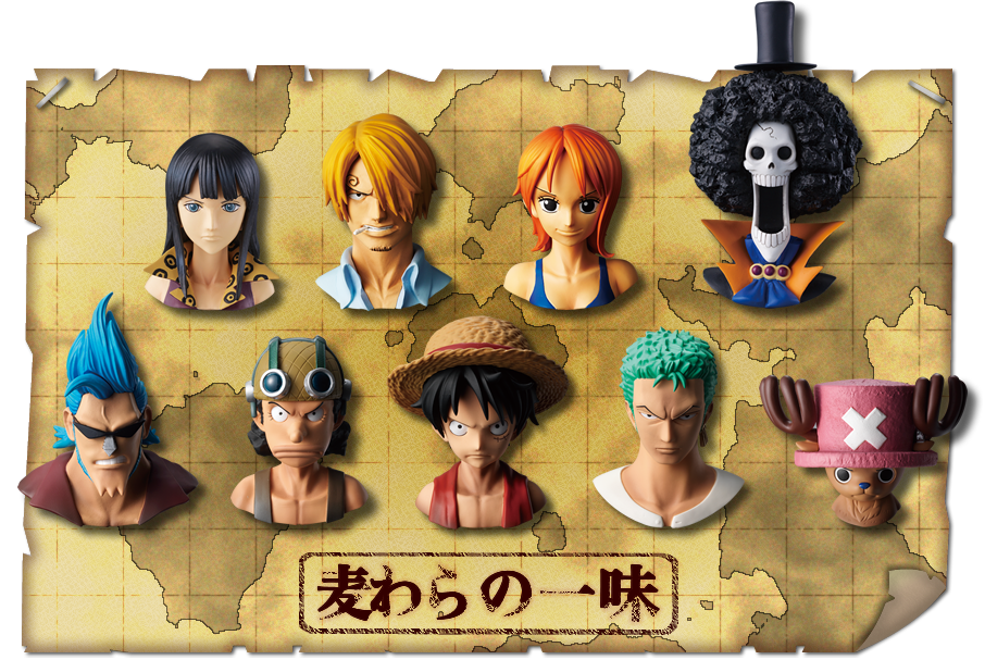 Straw Hat Pirates Set ของแท้ JP แมวทอง - Greatdeep Collection Bandai [โมเดลวันพีช] (9 ตัว)