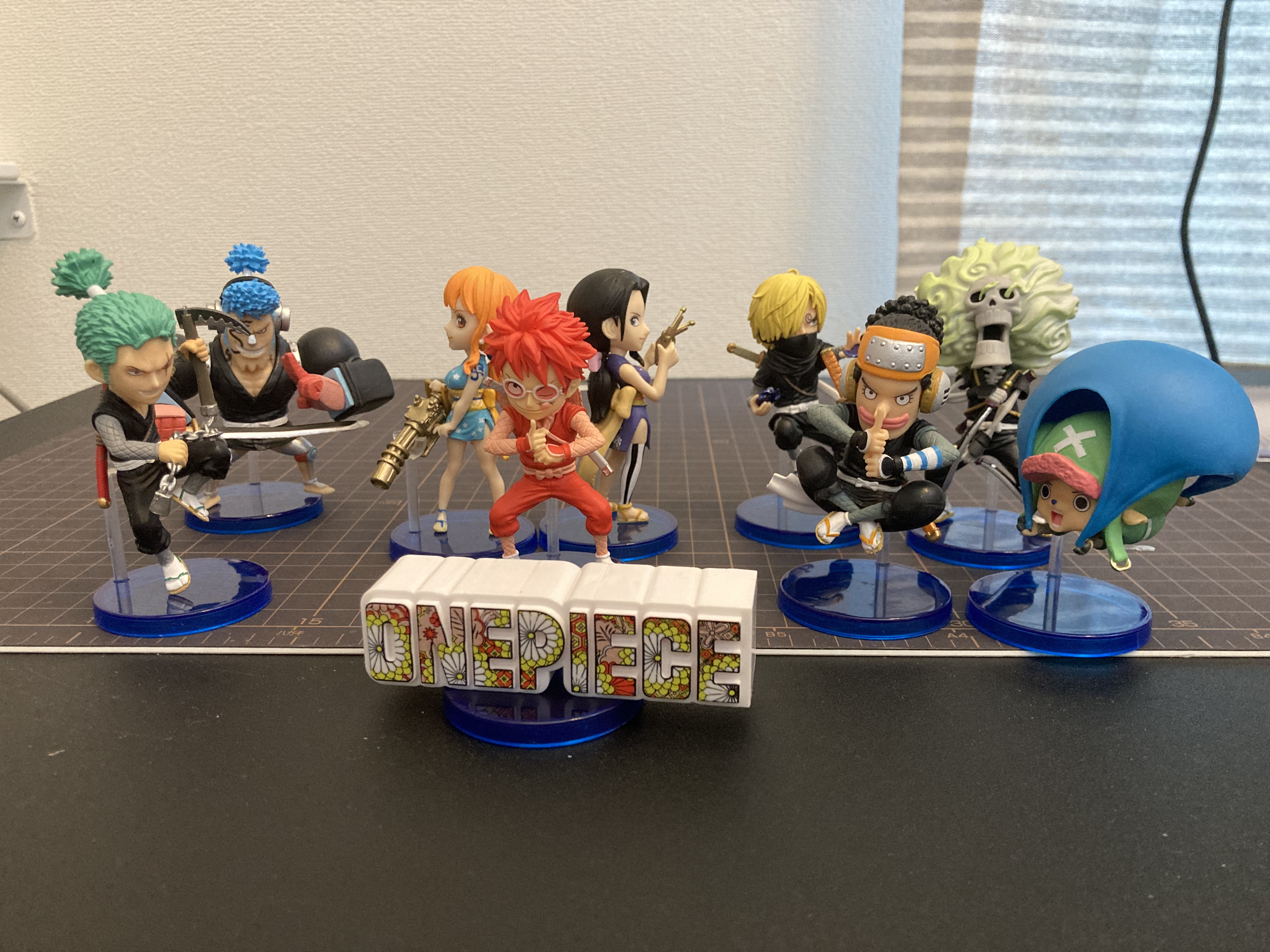 Straw Hat Pirates Wano Set ของแท้ JP แมวทอง - WCF Banpresto [โมเดลวันพีช] (9 ตัว + ป้าย)