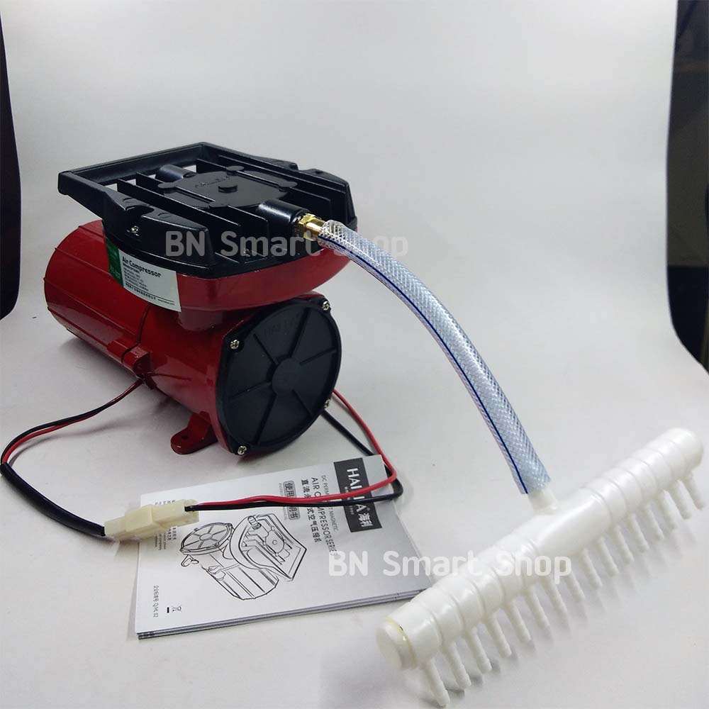 ปั้มลมใช้ไฟแบตเตอรี่รถ ปั้มลมต่อกับแบตเตอรี่รถ ไฟตรง DC 12 โวลท์ HAILEA ACO-007 กำลังไฟ 130 วัตต์ แถมอุปกรณ์พร้อมใช้งาน