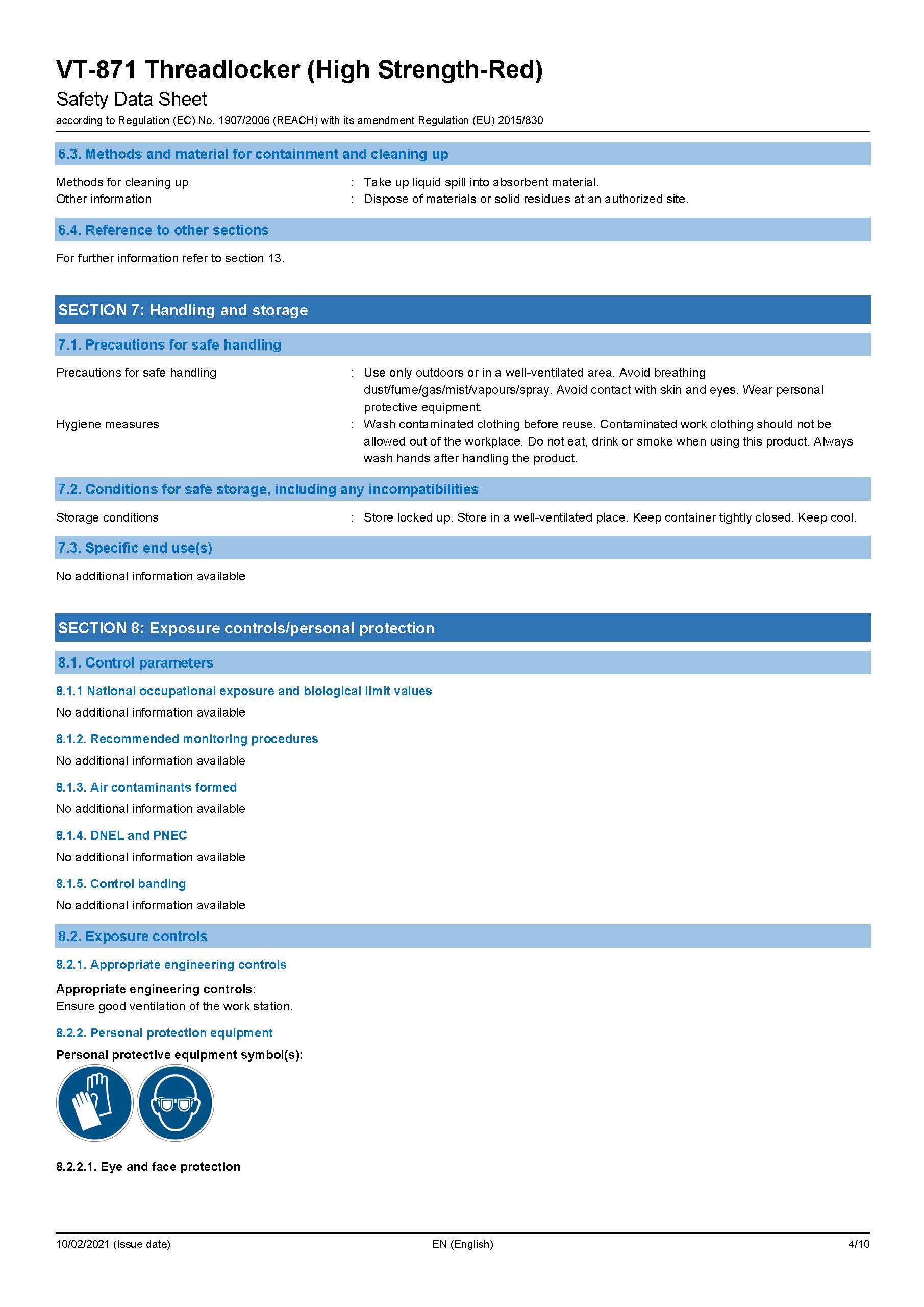 กาวล็อคเกลียว V-TECH VT-8716 สีแดง 6 ML