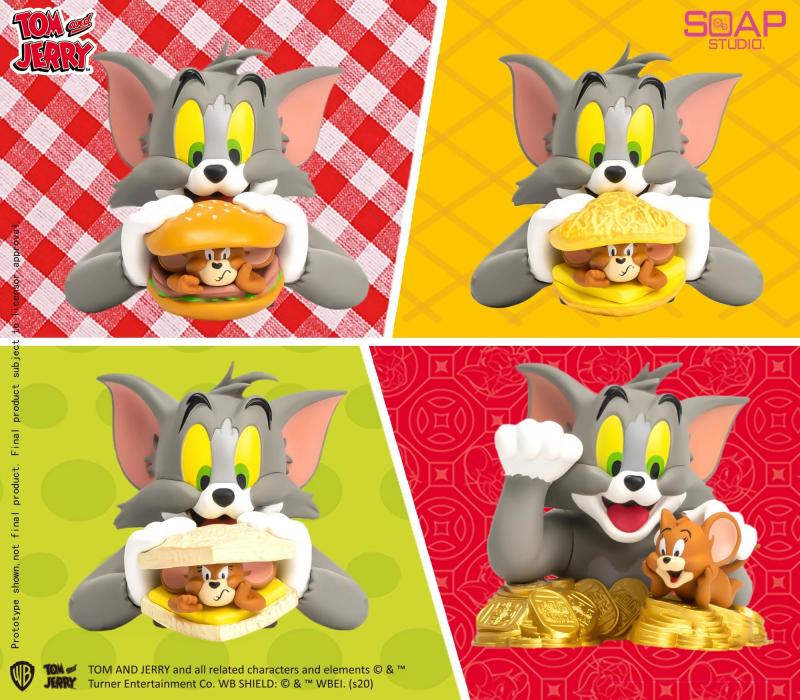 Tom and Jerry Burger Mini Maneki-Neko Bust Series
