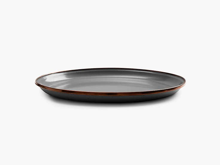 Barebones Enamel Plate Slate Gray Set of 2 CKW-358