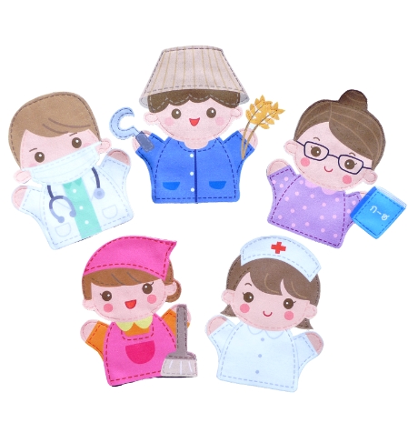 1322 หุ่นมือ บุคคลอาชีพต่าง ๆ ชุด 2 ของเล่นเสริมพัฒนาการ ,ของเล่นเสริมทักษะ,ของเล่นเด็ก, สื่อการสอนอนุบาล