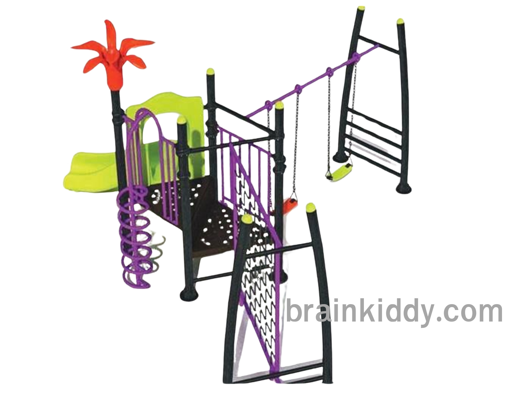 ชุดplayground5 ชุดหอสไลด์ 80+ปีนป่ ายเชือก,เครื่องเล่นสนามกลางแจ้ง,เครื่องเล่นสนามแบบเหล็ก,สไลเดอร์,ครุภัณฑ์สนามเด็กเล่น,งบสพฐ,สินค้าผลิตในไทย ขนาด 500 x 500 x 250 ซม.