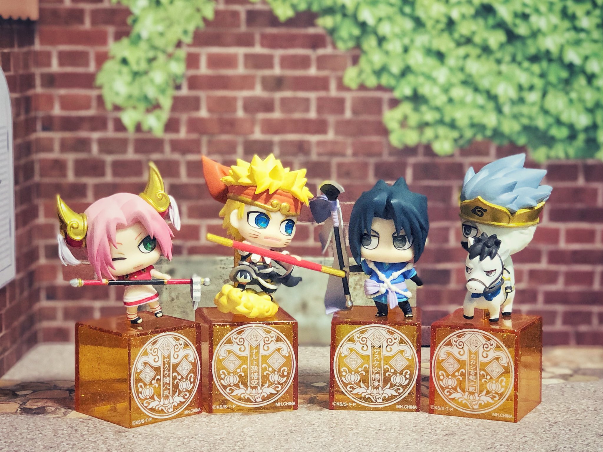 Naruto Team 7 Set ของแท้ JP - Petit Chara Land Megahouse [โมเดลนารูโตะ] (4 ตัว)