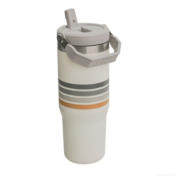 Varsity Iceflow™ Flip Straw Tumbler 30Oz Cream Ash Stripe