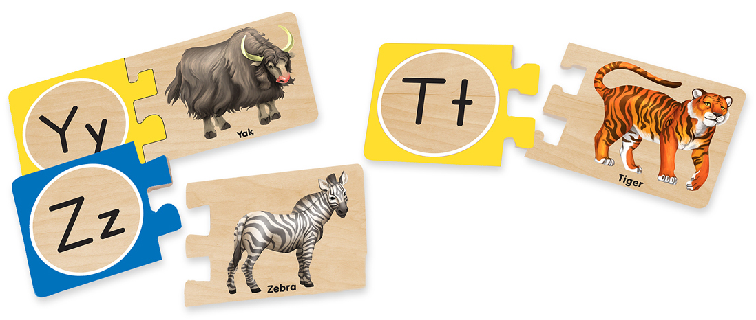 พัซเซิลจับคู่ตัวอักษร เรียนรู้ตัวอักษร A-Z และอักษรเล็ก พร้อมคำศัพท์ โดยสอนด้วยรูปภาพ a-z Self-Correcting Alphabet Puzzle Melissa&Doug, ของเล่นเสริมพัฒนาการ, ของเล่น