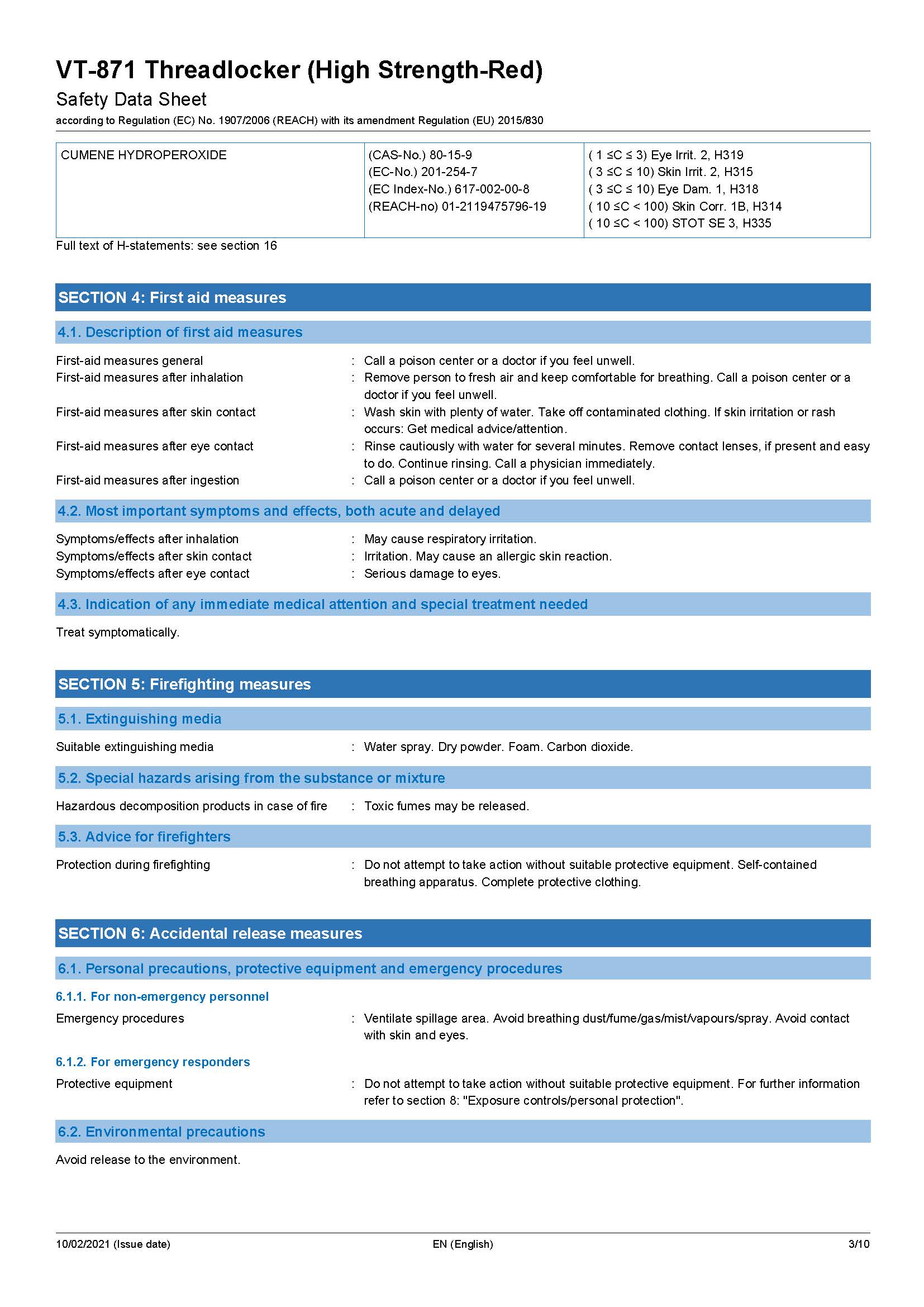 กาวล็อคเกลียว V-TECH VT-8716 สีแดง 6 ML