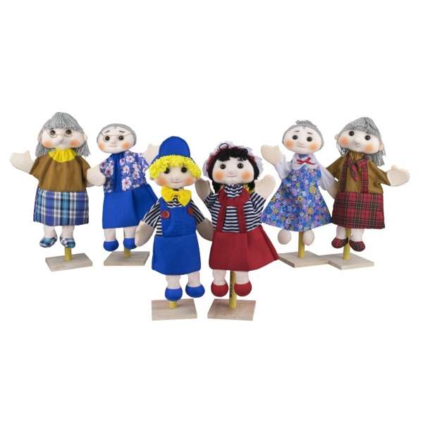 ตุ๊กตาหุ่นใส่มือ ครอบครัวสุขสันต์ 6 ตัว สื่อการสอนอนุบาล,ปฐมวัย,ของเล่นเสริมพัฒนาการ, ของเล่นเสริมทักษะ