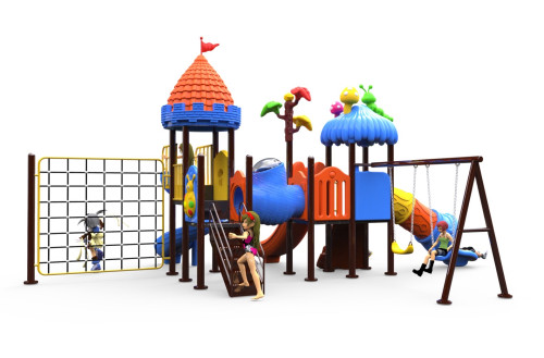 เครื่องเล่นสนามกลางแจ้ง ชุดหลังคาเห็ดพร้อมปีนป่ายชิงช้า เครื่องเล่นสนามกลางแจ้ง ในร่ม งบสพฐ. สนามเด็กเล่น