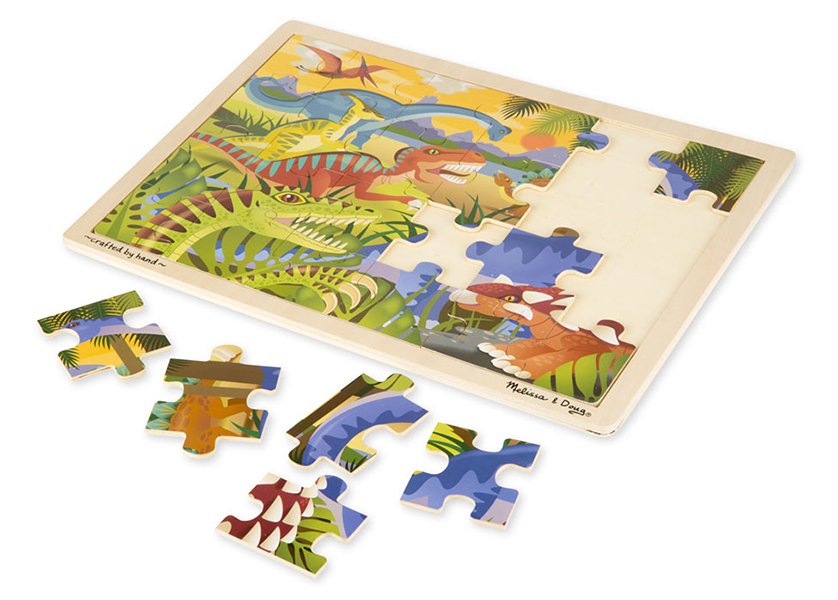ชุดจิ๊กซอไม้ 24 ชิ้น รูปไดโนเสาร์ ,Melissa & Doug, ของเล่นเด็ก ,พัซเซิลไม้,ของเล่นเสริมพัฒนาการ,ของเล่นเด็ก,สื่อการสอน,อนุบาล,พร้อมส่ง