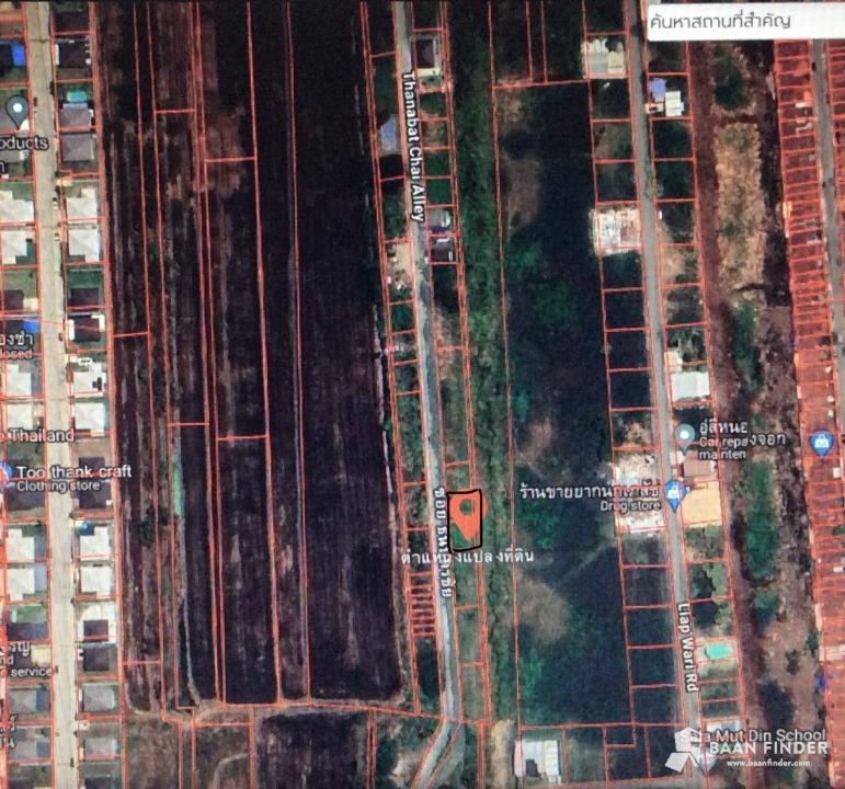 ที่ดิน ซอยเลียบวารี 35 ซอยธนบัตรชัย เนื้อที่ 100 ตารางวา แบ่งได้