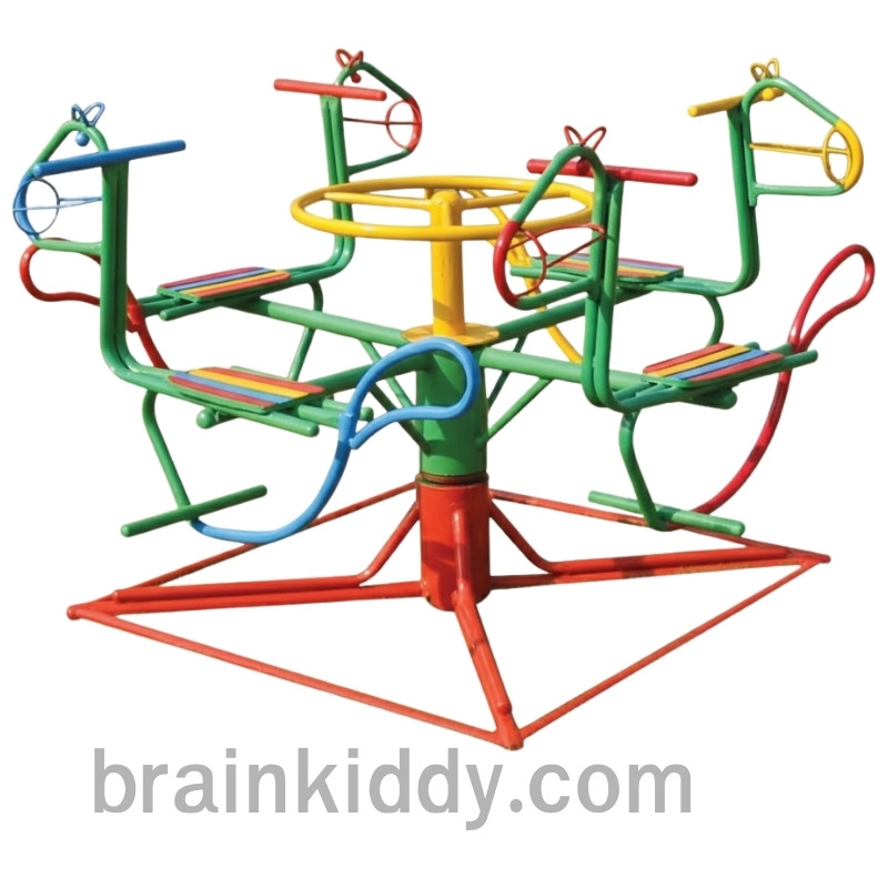 ม้าหมุน 4 ที่นั่ง, เครื่องเล่นสนามกลางแจ้ง , เครื่องเล่นสนามแบบเหล็ก, OutdoorPlayground, ราคาโรงงาน ขนาด 100x100x80 ซม.