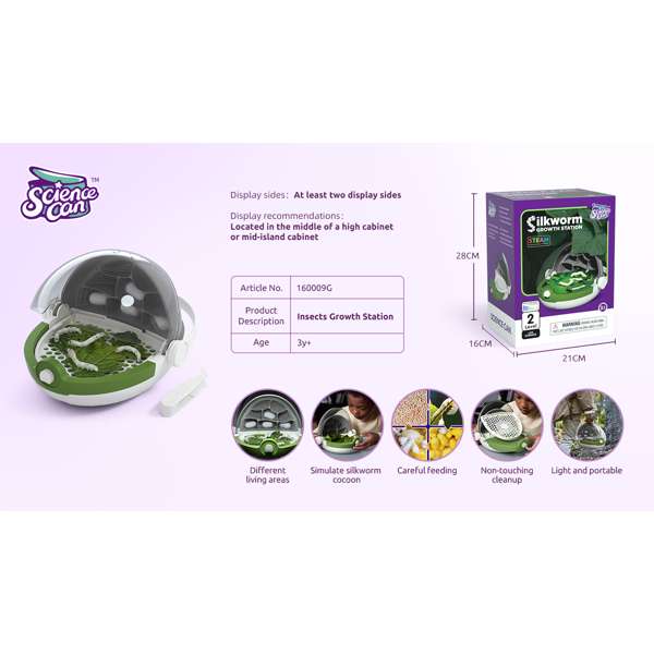 ชุดกล่องเลี้ยงหนอนไหมแสนสนุก แบบพกพา สื่อการสอนอนุบาล,ปฐมวัย,ของเล่นเสริมพัฒนาการ, ของเล่นเสริมทักษะ