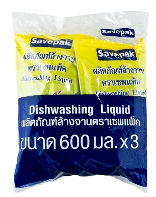 น้ำยาล้างจาน [SAVEPAK] 600มล. (3ถุง/แพ็ค)