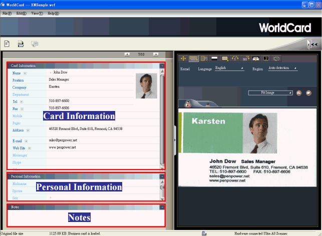 เครื่องสแกนนามบัตร Penpower รุ่น WorldCard Color