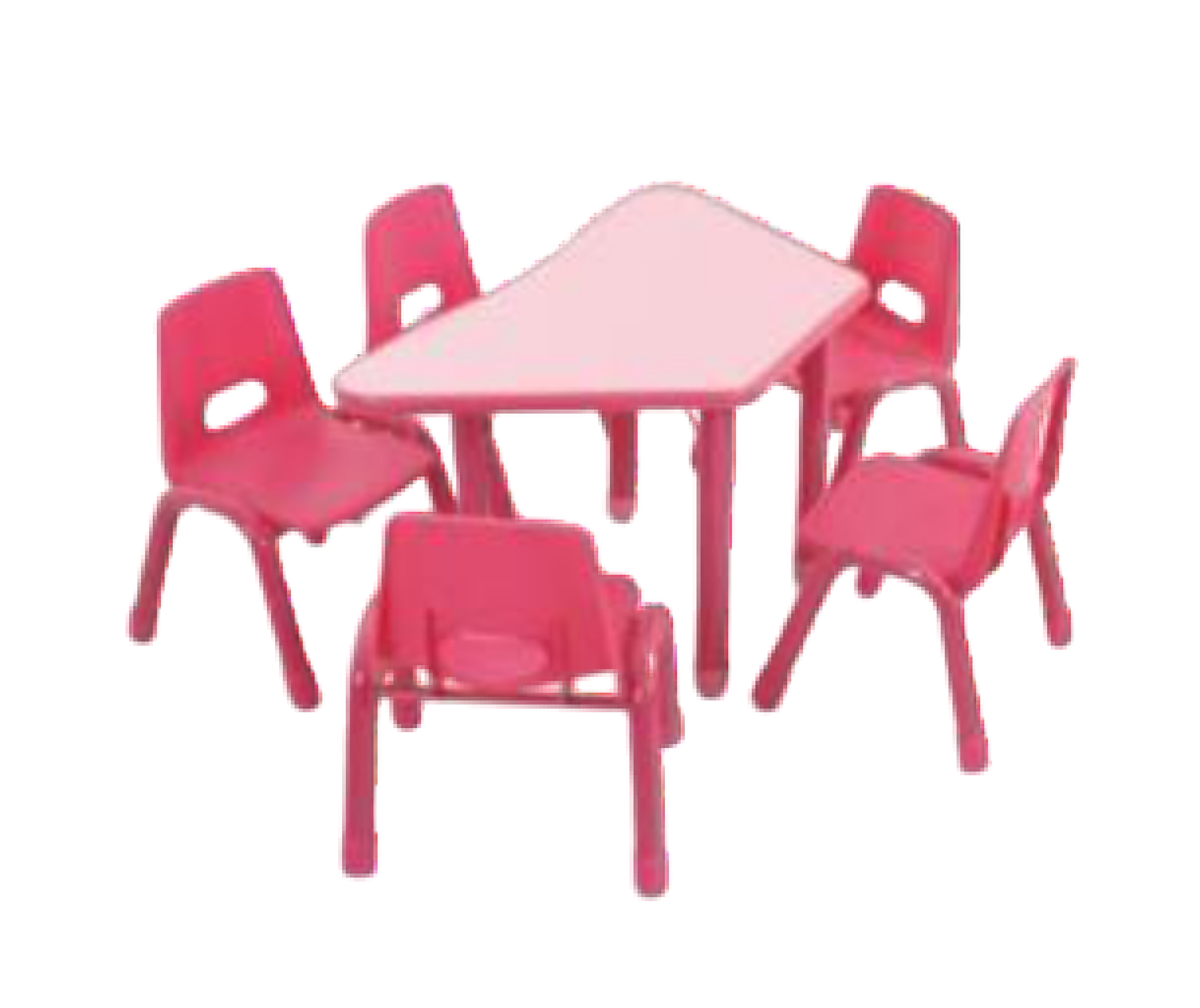 ชุดโต๊ะสี่เหลี่ยมคางหมู พร้อมเก้าอี้ 5 ที่นั่ง โต๊ะเก้าอี้นักเรียน,โต๊ะเด็ก,เก้าอี้เด็ก,อนุบาล-ประถม,โต๊ะกิจกรรม,โต๊ะพลาสติกขาเหล็ก,โต๊ะเขียนหนังสือเด็ก สั่งนำเข้า ขนาดโต๊ะ 60x120x48-56 ซม.