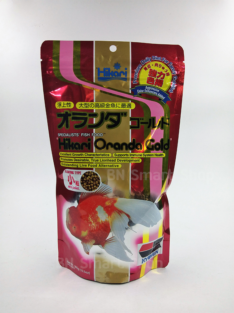 อาหารปลาสวยงาม Hikari Oranda Gold ซองแดง เม็ดเล็ก ลอยน้ำ น้ำหนัก 300 กรัม ผลิตจากประเทศญี่ปุ่น
